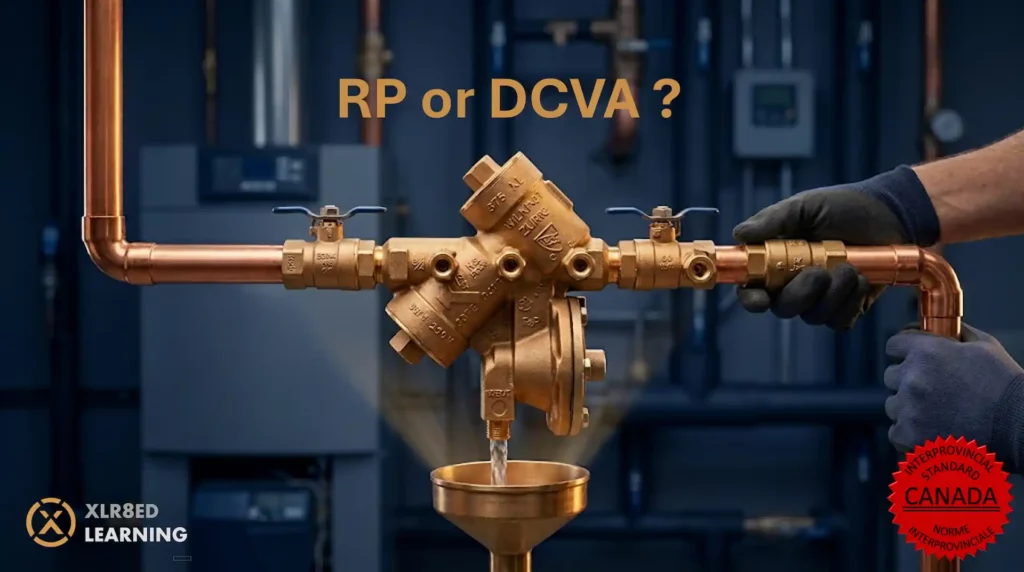 RP or DCVA? Matching the Device to the Hazard — Red Seal Plumber Exam Backflow Prevention Device Selection Questions